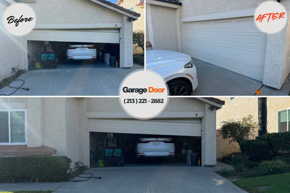 Before and after: garage door repair Prairie du Chien, WI